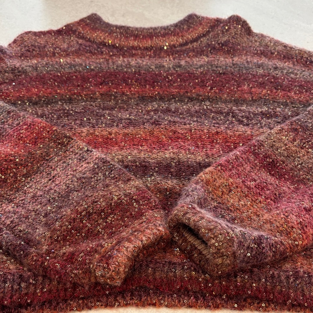 Banana Republic Red and Brown Striped Turtleneck Sweater - Picture 4 of 4